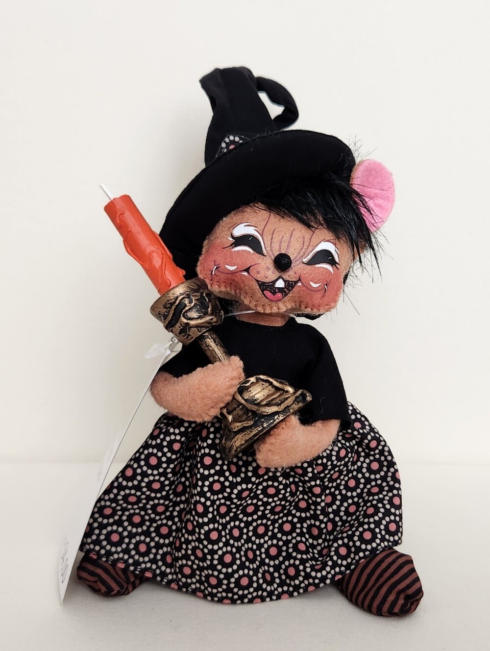 Annalee 6" Witch Mouse with Candle Halloween Doll, 311324, New w/tag